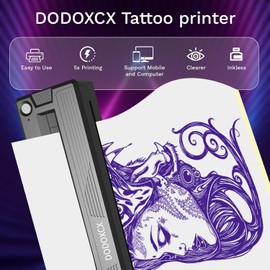 Máquina impresora de plantillas de tatuaje, impresora térmica inalámbrica Bluetooth portátil mejorada 2026 para artistas de tatuajes y principiantes, con 3 piezas de papel de transferencia y papel