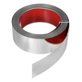 HARFINGTON Metal Wall Trim 26.2ft x 1.97" Peel and Stick Molding Trim Self Adhesive Stainless Steel Electroplate Finish Metal Strip Trim for Wall Ceiling Mirror Frame Border Edge, Silver