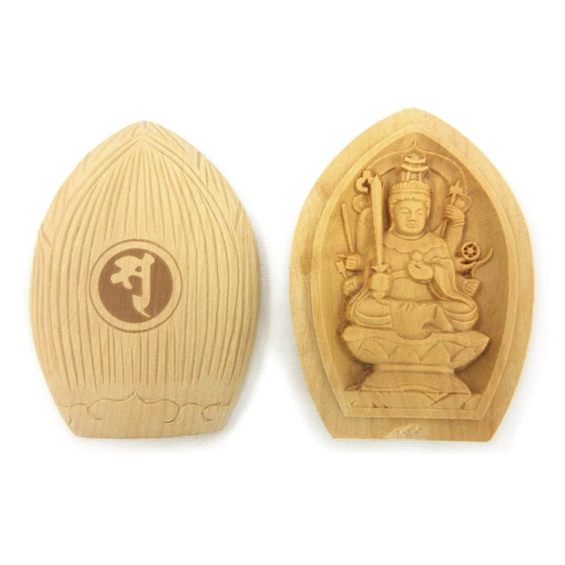 木彫 of Buddhist Buddha/Buddha 香合 弁才天 Tsuge