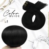 Moresoo Seamless Clip in Hair Extensions Real Human Hair Black