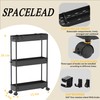 SPACELEAD Slim Storage Cart 3 Tier,Bathroom Organizer Rolling Utility,Mobile Shelving