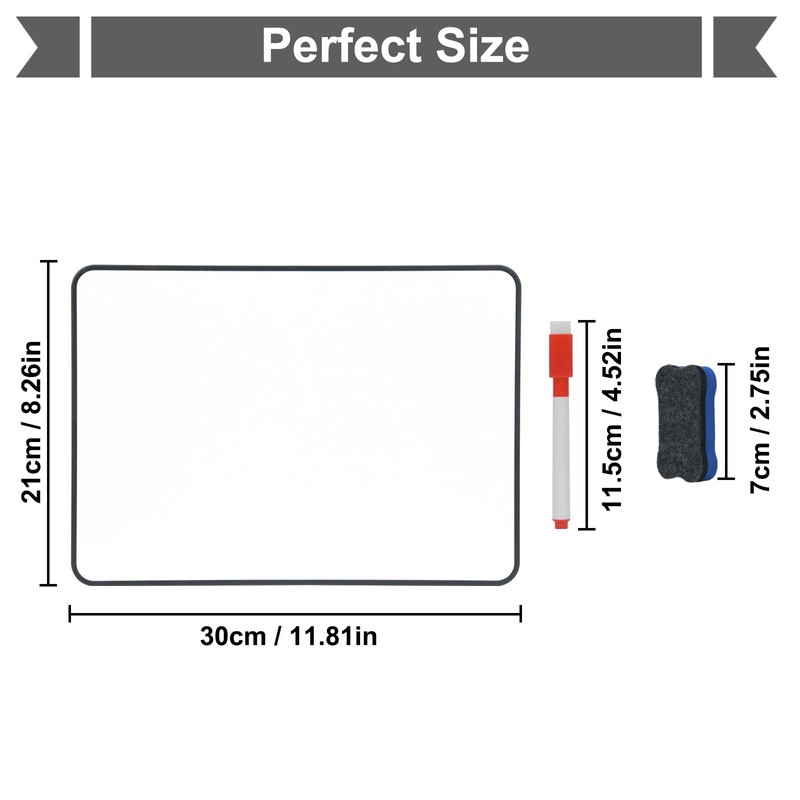 A4 Whiteboard, Hiziwimi 2Pcs 30X21cm Dry Erase Mini Whiteboards, A4