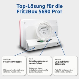 Wall Mount for Fritzbox 5690 Pro with Cable Management