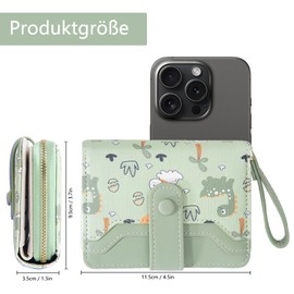 shiwuershi Women's Small Purse with Card Slots, Women's Purse with Zip, Small Women's Purse with Large Capacity, Green, Modern