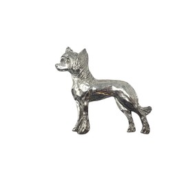 George Harris Chinese Crested Pewter Lapel Pin Brooch - USA Made - Hand Crafted