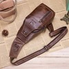 Men Leather Sling Bag Casual Shoulder Chest Crossbody Bag Hiking