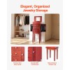 Standing Jewelry Armoire with 3 Drawers Mirror Wood Storage Cabinet