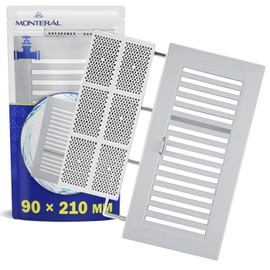 Air Vent Cover 90 x 210 mm is Equipped with an Adjustable Mechanism and Mosquito Net Made of White Plastic - Warranty 10 Years - MONTERAL