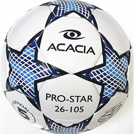 ACACIA Pro Star Soccer Ball, White, Size 5
