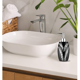 Popular Bath Sinatra Black Soap Dispenser/Lotion Pump Classic Luxury Lotion Pump Contemporary Decor Black color for bathroom with this Unique Design Stylish Decor Bling Mosaic