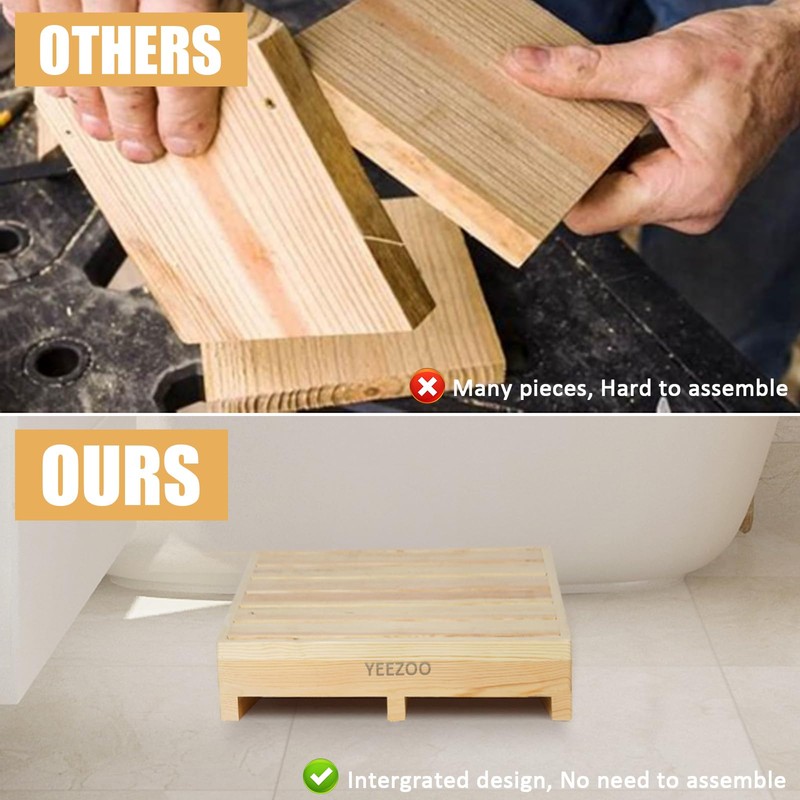 Wooden one Step Stool- Solid Pine Wood Step Riser with