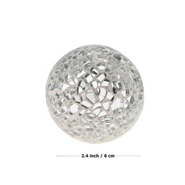 Kepfire Round Glass Sphere 6Pcs/6cm Mix-Color Orbs Mosaic Crackl Balls Dining Table Centerpiece Christmas Party Decoration