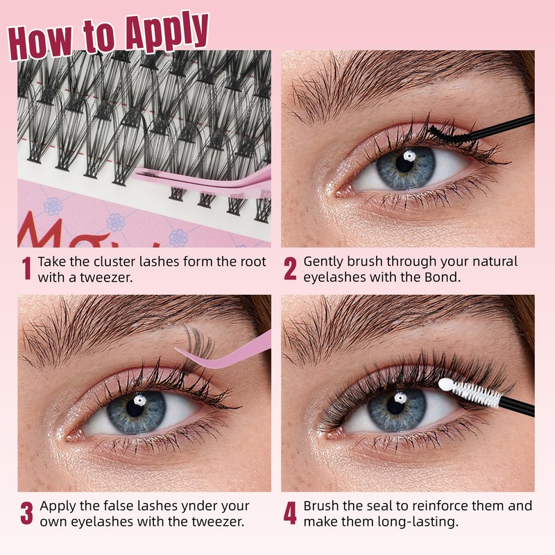 Mayhug Lash Extension Set, 80D Eyelash Extensions Set, 9-16 mm,