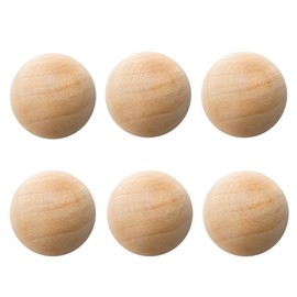CYS EXCEL 4.5" Decorative Wood Ball (6 PCS) | Natural Round Unfinished Wood Sphere | DIY Arts & Crafts Wooden Balls