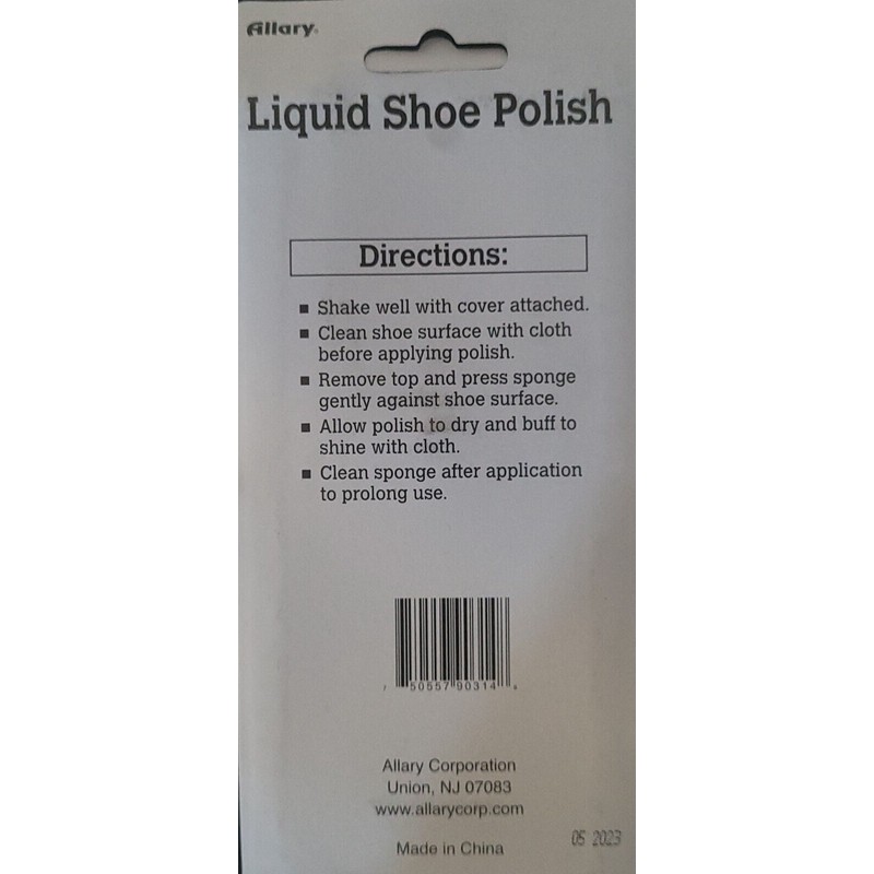 Allary Black Shoe Polish High Gloss 2.53 oz, 1/Pk