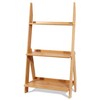 Maydear Bamboo Ladder Shelf Bookcase, 3-Tier Leaning Bookshelf Free Standing