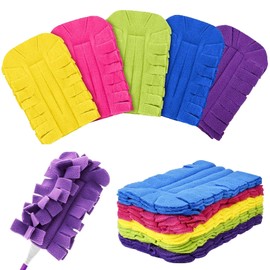 Duster Refill Compatible with Swiffer Hand, 15Pcs Reusable Duster Pads for Swiffer, 360° Heavy Duty Fleece Duster Refills Washable for Cleaning Ceiling Fan Window Kitchen