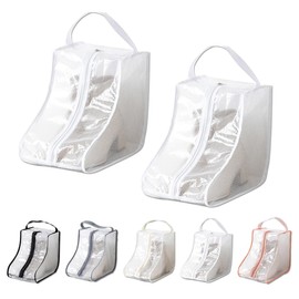 [Protects from Dirt and Dust] Shoe Case, Boot Storage, Cover, 2 Pairs of Shoes, Storage, Transport, Space Saving, Storage Bag, white