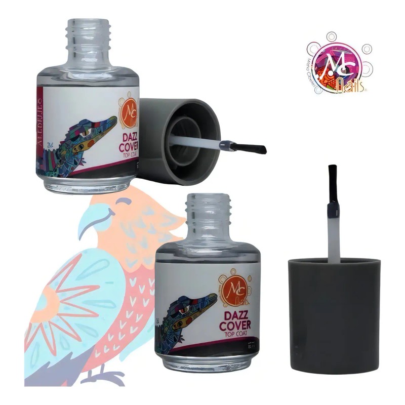 Esmalte Brillante Dazz Cover Top Coat Para Uñas. Mc Nails