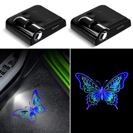 Car Door Lights Projector, 2PCS Butterfly Car Door Projector Lights Universal Welcome Courtesy Ghost Shadow Lamp Fit for All Car Models Butterfly