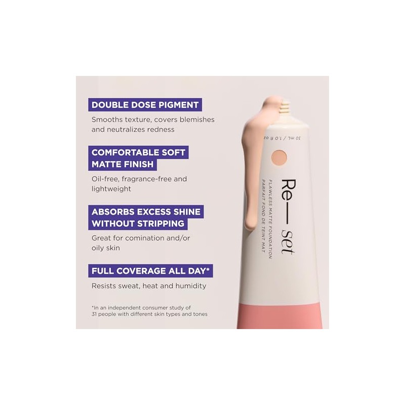 Haleys Base Maquillaje Líquida Set Cobertura Total Mate Vegana Crueldad