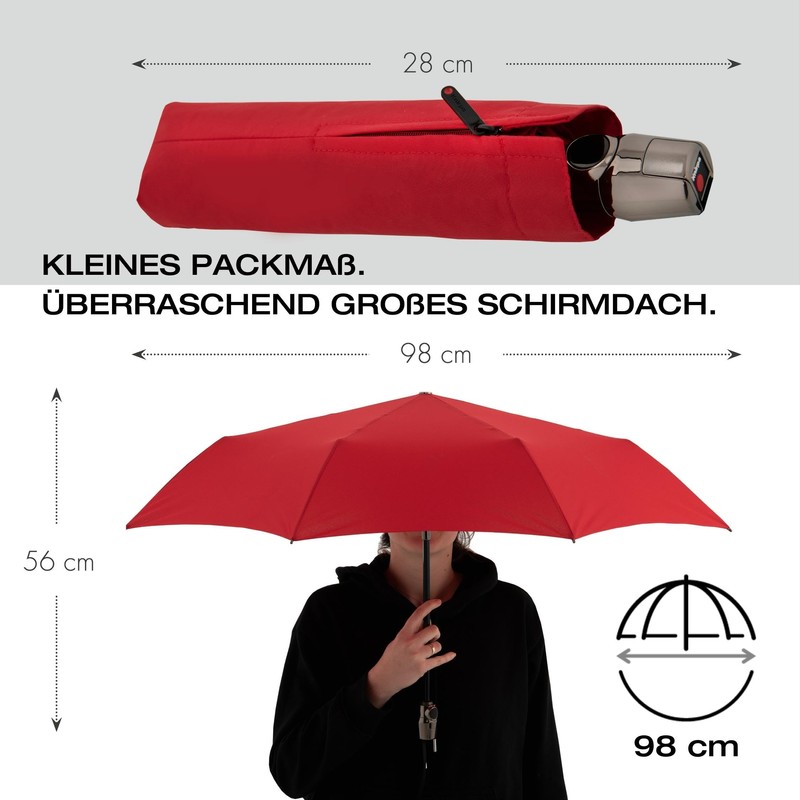 Knirps T Duomatic "Black Edition" Pocket Umbrella - Foldable -