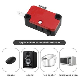 EMSea Pack of 5 V-15-1C25 Micro Limit Switch 2-Pin Momentary Button Switch SPDT Quick Micro Switch Suitable for Electrical and Electronic Devices