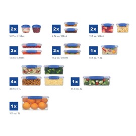 Sistema KLIP IT Collection Food Storage Containers 34-Piece SetBlue