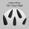 French Tip False Nails – 24Pcs Black Acrylic Press On