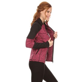 YELETE ATP008 Fuschia L Patchwork Active Jackets