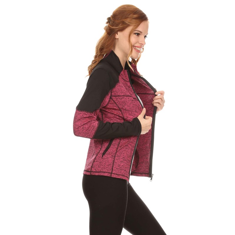 YELETE ATP008 Fuschia L Patchwork Active Jackets