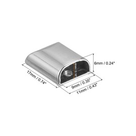 uxcell 30Pcs Metal Zipper Stoppers, Rectangle Pull Top Ends Tail Clip Replacement with Screw for DIY Crafts, Bag, Luggage, Silver Tone