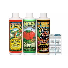 FoxFarm Fox Farm Liquid Nutrient Trio Soil Formula - Big Bloom Grow Big Tiger Bloom of