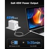 Aigostar Universal Travel Adapter, 45W GaN Charger Travel Plug Adapter