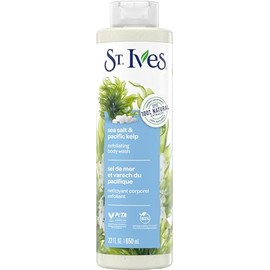 St. Ives - Gel de baño exfoliante con sal marina y alga marina del Pacífico, 22 fl oz