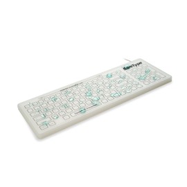 SaniType “Swipe Clean” Flat Surface Washable Keyboard with ON/Off Switch (White) (USB) | KBSTRC106SC-W