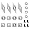 Aogbra 16Pcs Tungsten Carbide Cutters Inserts Set for Wood Lathe