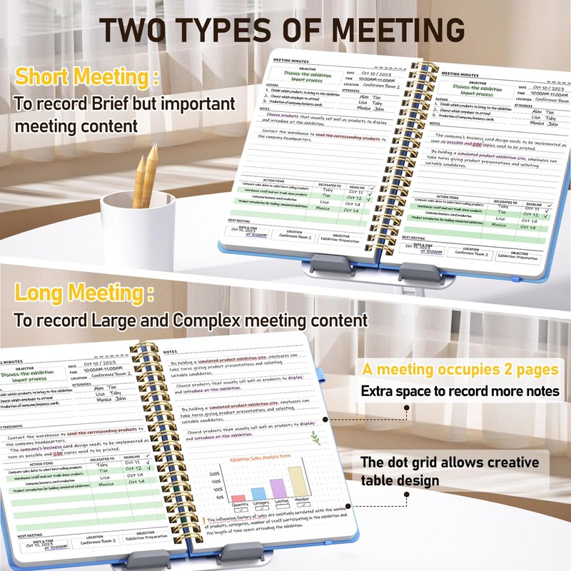 WEMATE Simplified Meeting Notebook for Work with Action Items 200