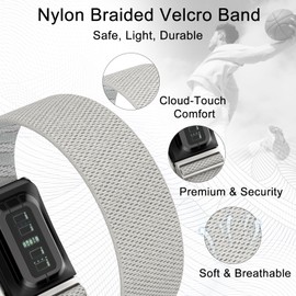 omee Nylon Sport Band Compatible with Whoop 5.0 Bicep Bands One, Peak and Life, Breathable Nylon Adjustable Waterproof Replacement Wristbands Straps for Whoop Band 5.0 – Not Compatible with Gen 4