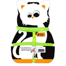 Dingo Cat Harness with Leash, Set for Cat Made of Fabric Bell at the Front of Harness Aquamarine 21014