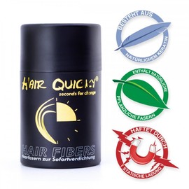 Hair Quicky® Premium Hair Fibres, Pouring Hair, Scattered Hair, Instant Effect on Secret Corners, Partial Bald, Hair Loss and Light Hair, for Men and Women, Natural Keratin, 12 g, Light Brown