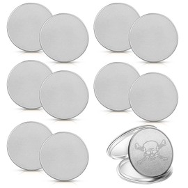 Yinkin 10 Pieces Blank Challenge Coin Laser Engraving Blank Coins Threaded Edged 40 mm with Acrylic Protection Box for DIY Crafts Birthday Travel Commemorative Collection(Silver)