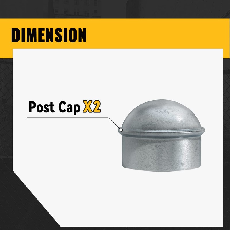 VIVIDA 1-3/8" Fence Post Caps, Chain Link Post Caps, Galvanized