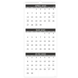 2025-2026 Wall Calendar – 3 Month Wall Calendar 2025-2026 Display (Folded in a Month), Apr.2025 - Jul.2026, 11" x 26", 3 Month Calendar 2025-2026 - Classic Black