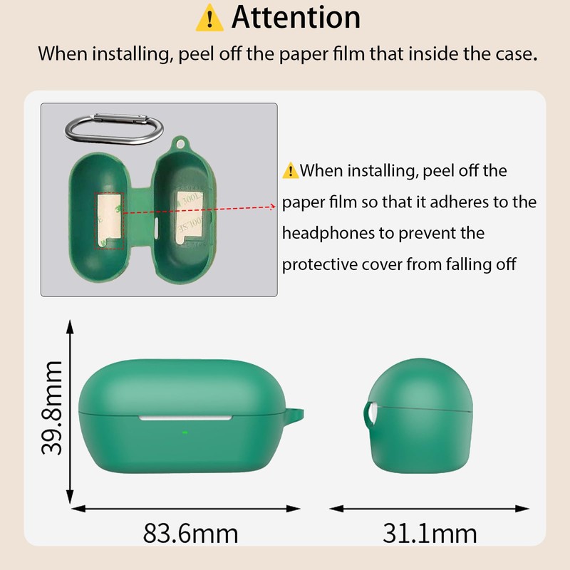 USTIYA Case for Sony WF-C710N Protection Cover Transparent Key Chain