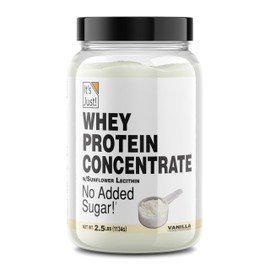 It's Just! It's Just! - 100% Whey Protein Concentrate, Made in USA, Premium WPC-80, Natural Vanilla Flavor (2.5 Pound, Vanilla)