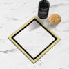 4-Inch Square Shower Drain, Brushed Gold Floor Drain with Flange,