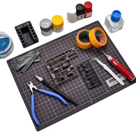 Cutting Mat A4 Cutter Mat, 11.8 x 8.7 inches (30 x 22 cm), 0.1 inch (3 mm), 0.1 inch (3 mm), For Gunpla, Models, Crafts, Odorless, Non-Toxic, Different Color on Front and Back