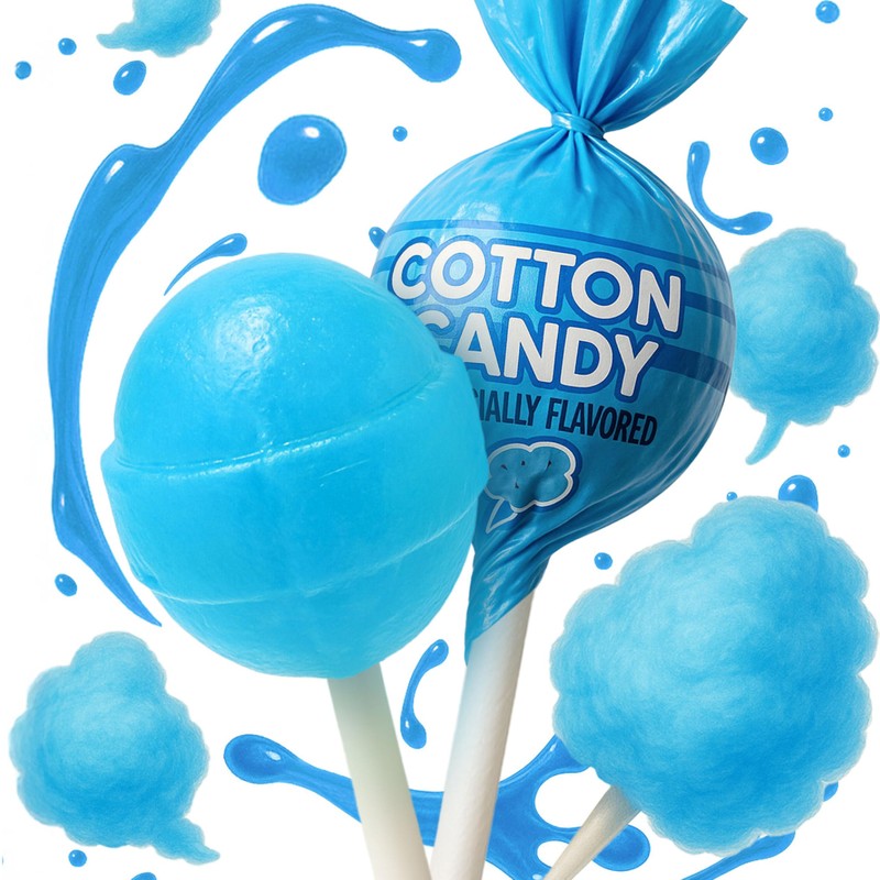 Cotton Candy Mini Lollipops – 65 Count Bulk Candy Pack,