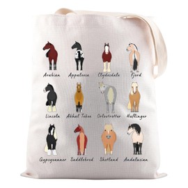 Horse Lovers Gift Horse Breeds Tote Bag Horse Themed Gifts For Her (Horse Breeds CA Tote Bag)